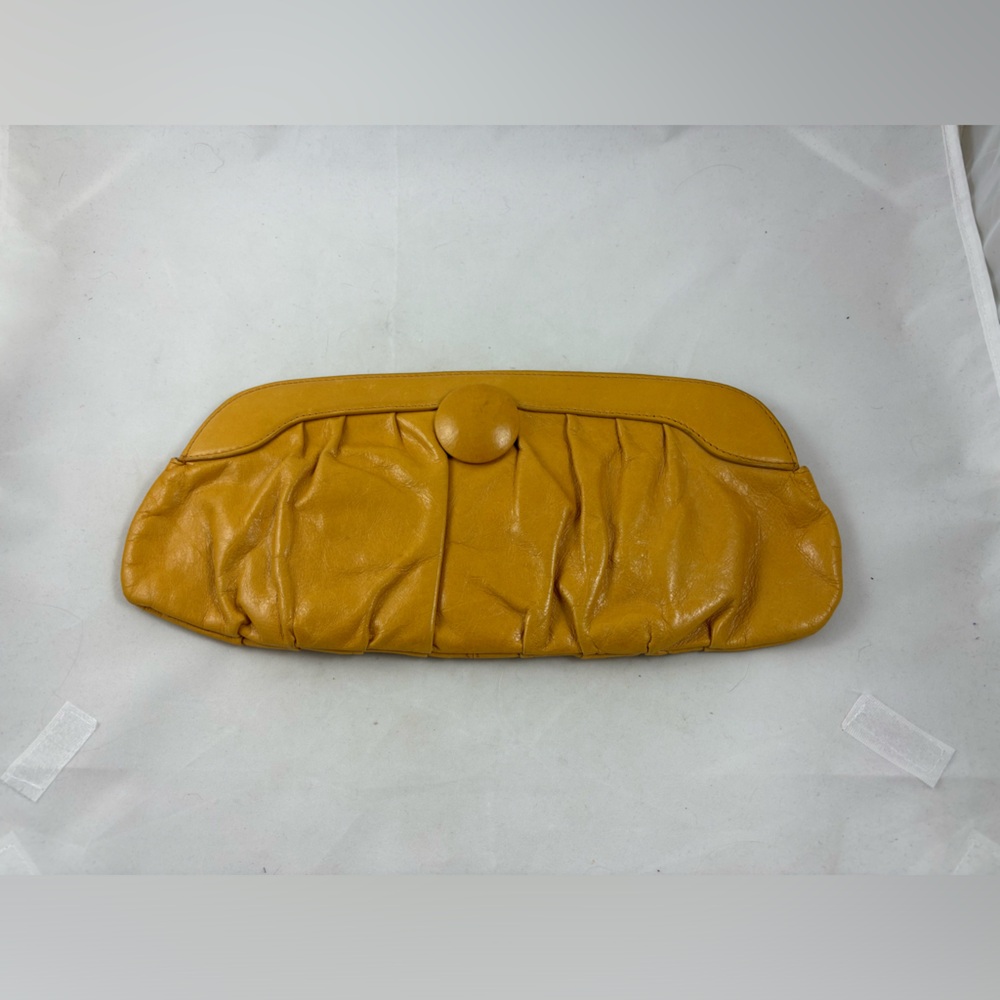 hobo yellow leather clutch bag